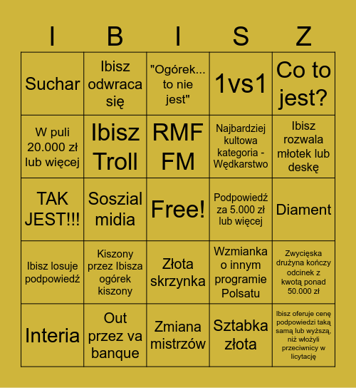Awantura o kasę Bingo Card