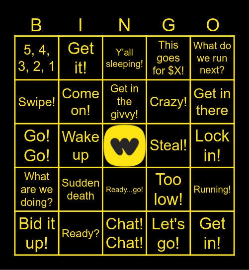 WHATNOT SELLING Bingo Card
