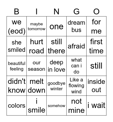 DAY6 The Present 2025 Bingo Card