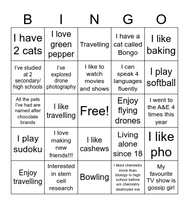 SCAHK Welcome Party Bingo! Bingo Card