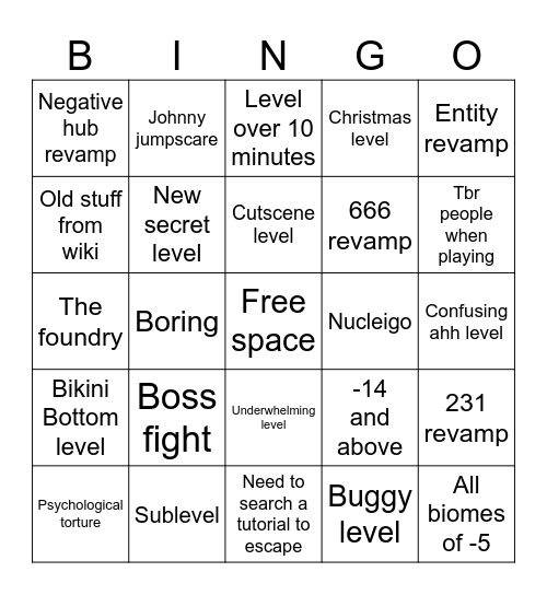 TBR UPDATE Bingo Card