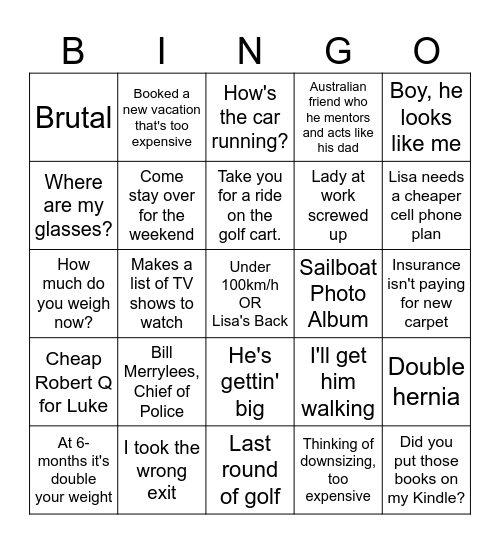 Warren Bingo Card