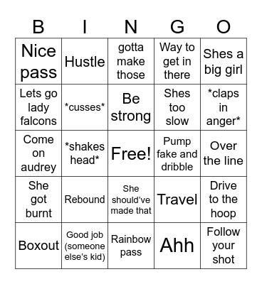 Dad Basketball Bingo Card