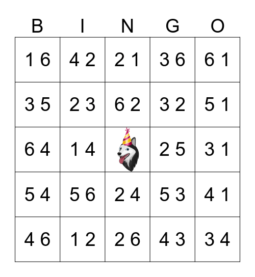 Lords of Doggos Bingo Card