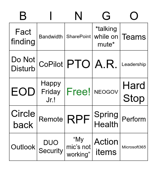 COA Bingo 2025 Bingo Card