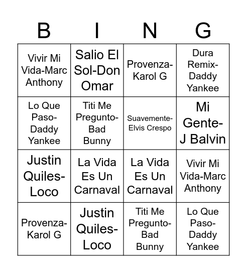 Paint&Vibe - Spanish Bingo Card