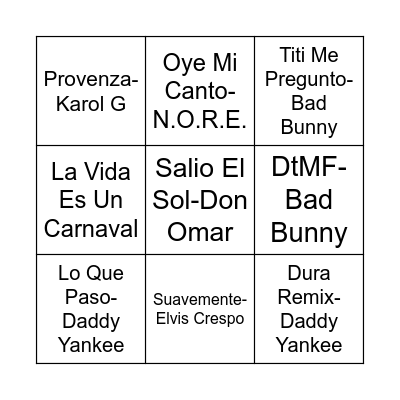 Paint&Vibe - Spanish Bingo Card