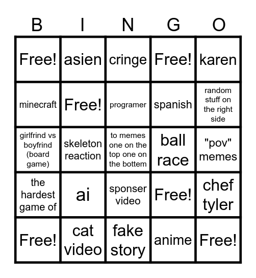 BINGO CARD Bingo Card