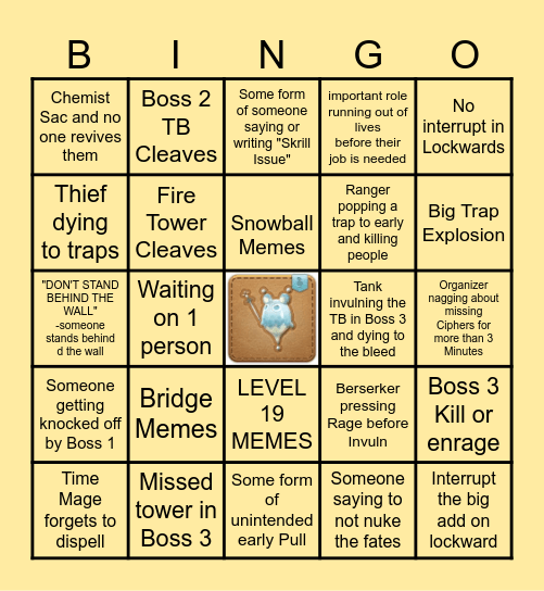 FORKED TOWER BINGO Card