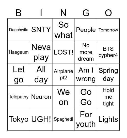 @_nurja's  card Bingo Card