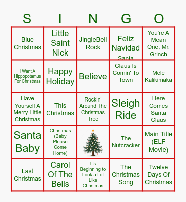Merry Mixer Bingo Card