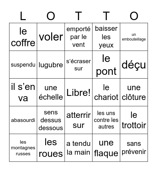 Jinxy et Lucky Bingo Card