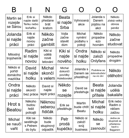 Bingo říjen 2025 - říjen 2026 Bingo Card