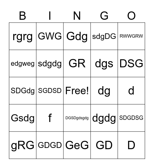 Th Bingo Card