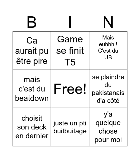 La vache Kiri Bingo Card