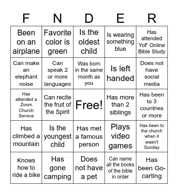 Find Someone Who Bingo Card