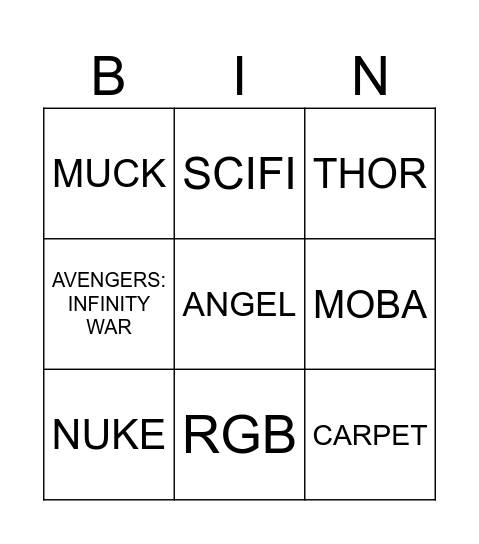 NEAL Bingo Card