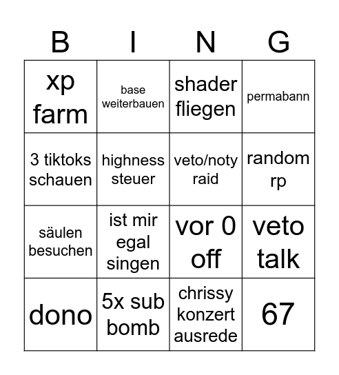 CA13 08/11 - stegi Bingo Card