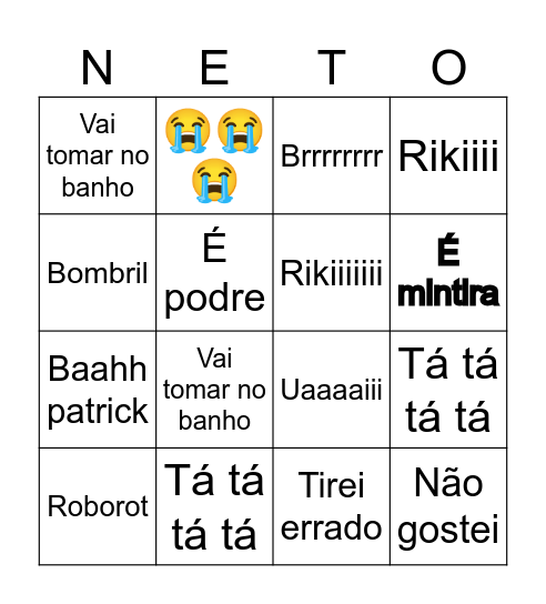 Neto Bingo Card