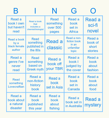 2026 Book Bingo Card