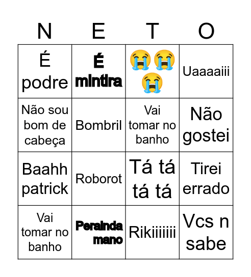 Neto Bingo Card