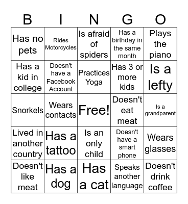 Getting to Know Region 266 Bingo Card