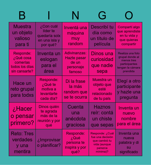 Bingo Creativo Bingo Card