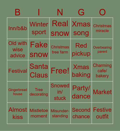 Hallmark Christmas 🎄 Bingo Card