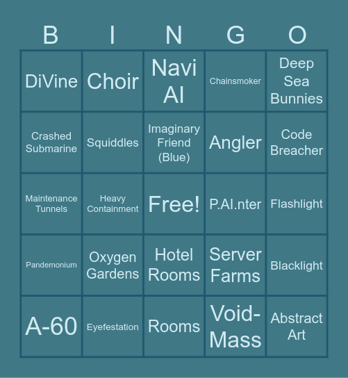 Pressure Bingo Card