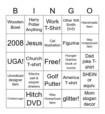 Thrift & Antique Bingo Card