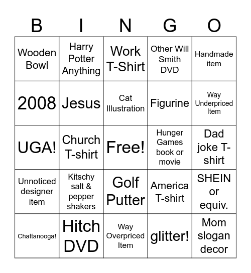 Thrift & Antique Bingo Card