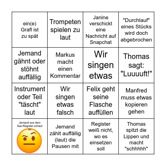 Herbstkonzert BINGO '25 Bingo Card