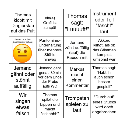 Herbstkonzert BINGO '25 Bingo Card