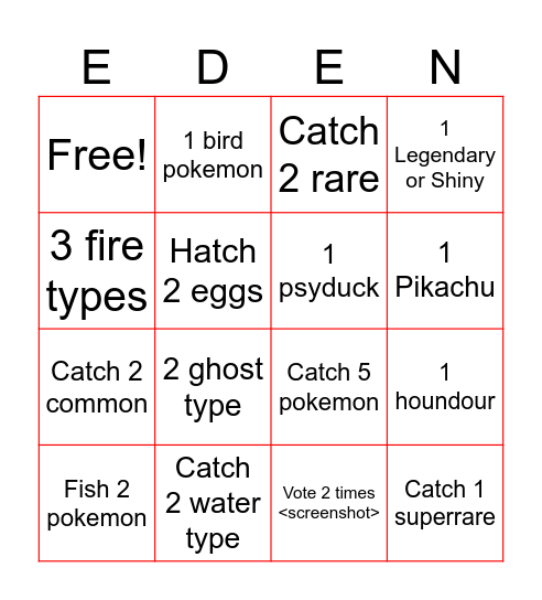 Wonderland Bingo Card