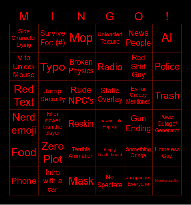 Midnight Bingo Bash!!! Bingo Card