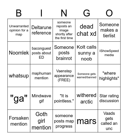 CBG Bingo Card