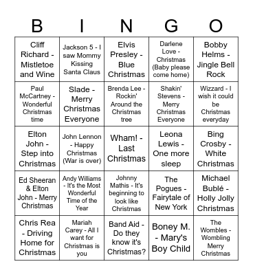 Christmas 2025 Bingo Card