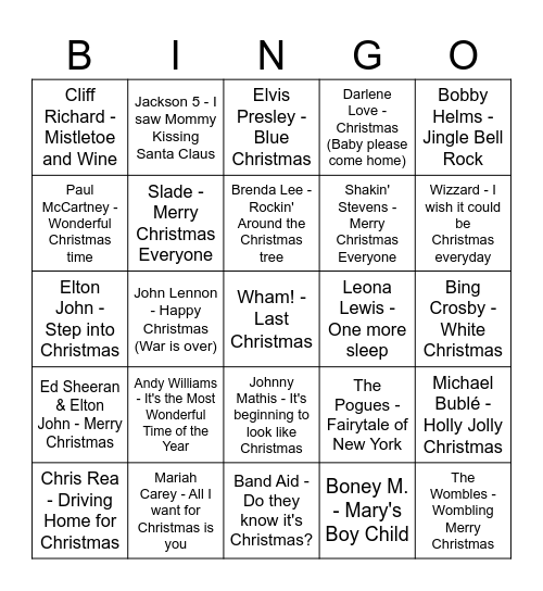 Christmas 2025 Bingo Card