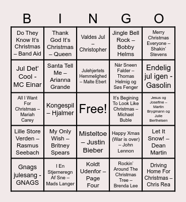 KiAP Jule Bingo 2025 Bingo Card