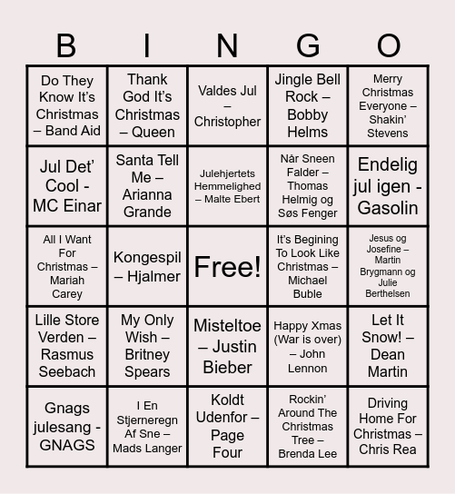 KiAP Jule Bingo 2025 Bingo Card