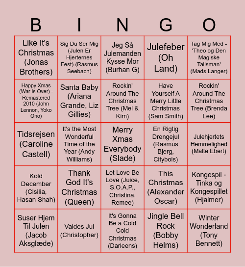 KiAP Jule Bingo 2025 Bingo Card