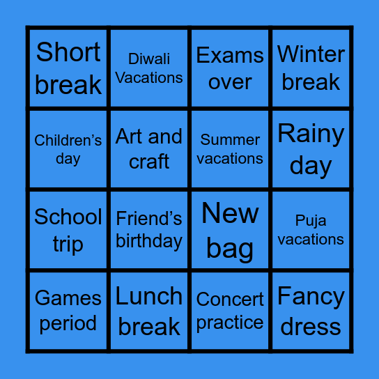 CIS Children's Day Bingo Card