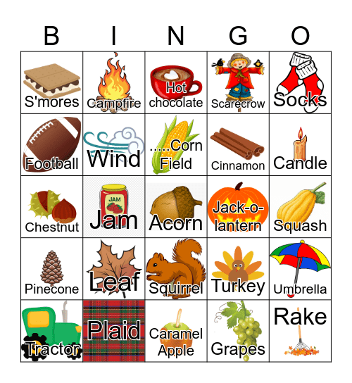 Fall Bingo Card