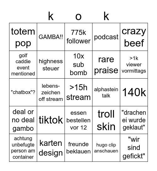 10/11 CA13 stegi Bingo Card