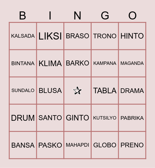 BASIC SIGHT WORDS IN FILIPINO Bingo Card