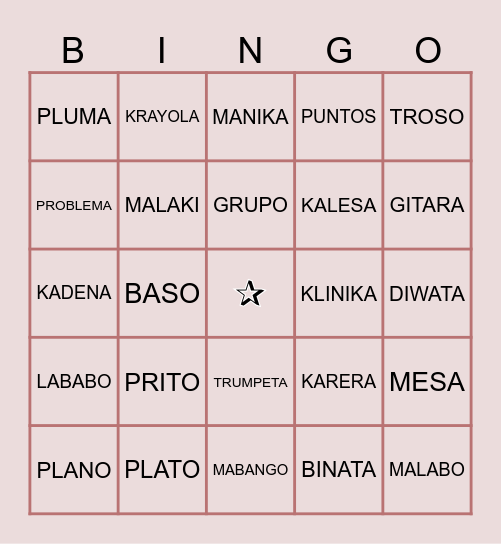 BASIC SIGHT WORDS IN FILIPINO Bingo Card