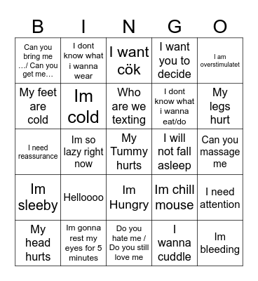Maus Bingo Card