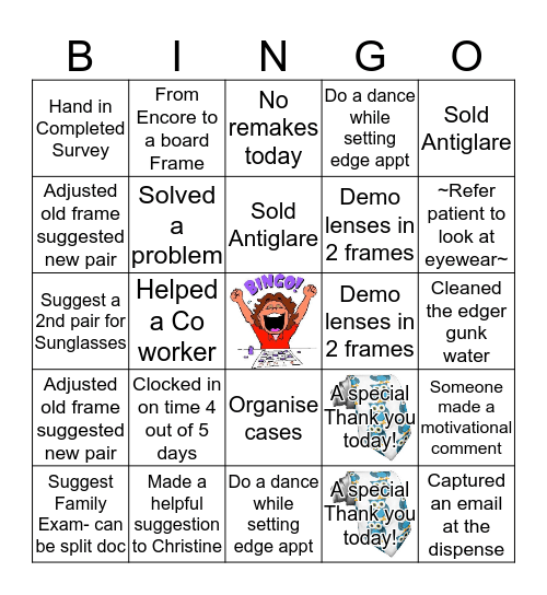 Pat's Bingo Challenge Bingo Card