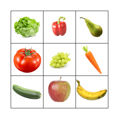 Groenten en fruit Bingo Card