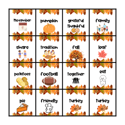 ASL FAMILY NIGHT BINGO Card